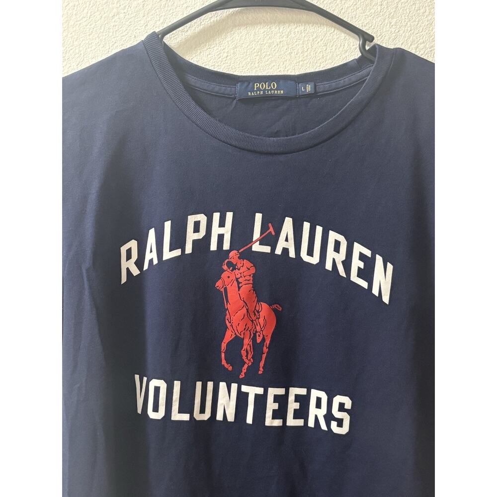 Ralph Lauren Shirt Womens Large Blue Volunteers Big Pony Graphic Tee T-Shirt - Picture 3 of 11